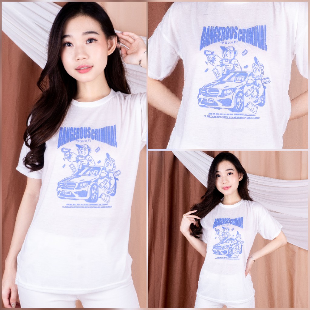 VS - OVERSIZE DANGEROUS / KAOS BIG SIZE KOREAN STYLE | T-SHIRT WANITA TUMBLR OVERSIZE