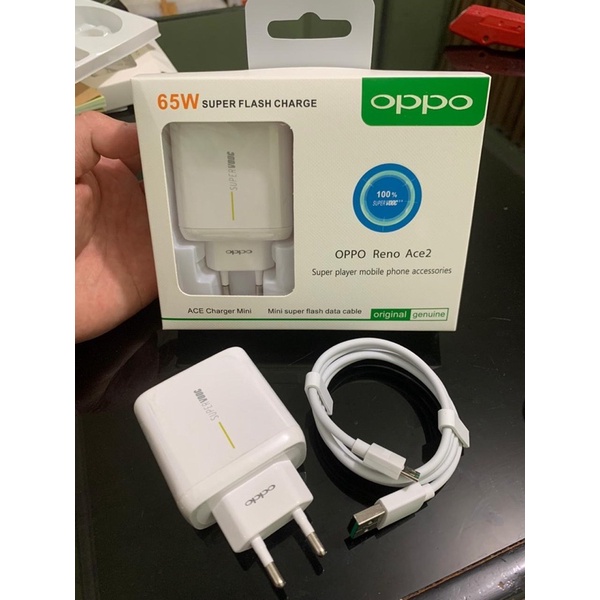 GROSIR TC OPPO 65W RENO ACE2 MICRO TYPE C SUPER VOOC FLASH CHARGER ORIGINAL