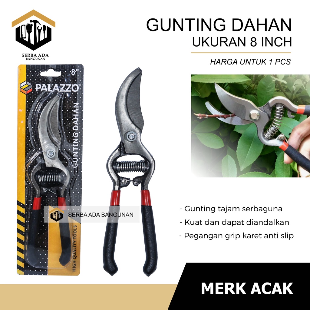 Gunting Dahan Hasston Ranting Bunga Tanaman Pohon Stainless Steel Bonsai Teflon