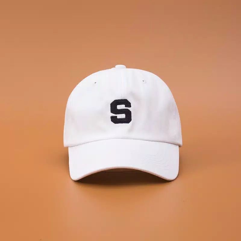 A'S SHOP TOPI BASEBALL GAYA KOREA MOTIF HURUF S UNTUK PRIA/WANITA DISTRO