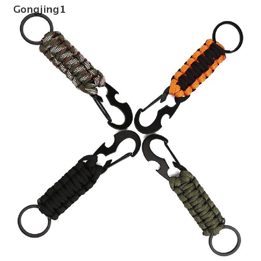 Gongjing1 Gantungan Kunci Tali Paracord Dengan Pembuka Botol Motif Camo Untuk Camping Outdoor