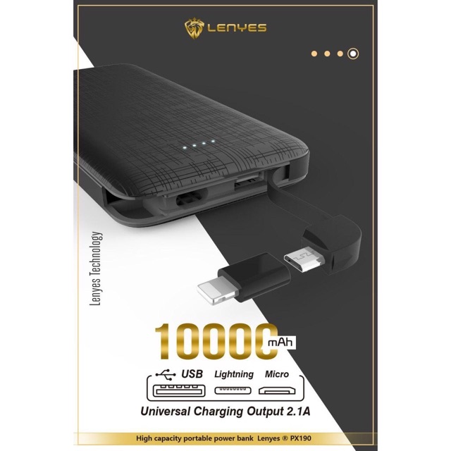 Powerbank Lenyes PX-190 10000Mah Power Bank Original PB