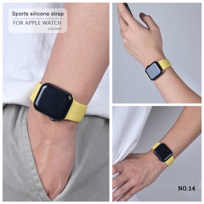 APPLE WATCH STRAP SERIES 1/2/3/4/5/6 UKURAN 38/40/42/44MM RUBBER WARNA - 38MM/40MM