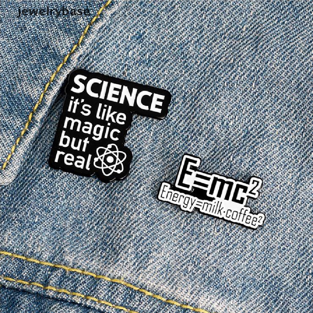 1pc Bros Pin Enamel Desain Science is Magic Warna Hitam Putih Untuk Tas