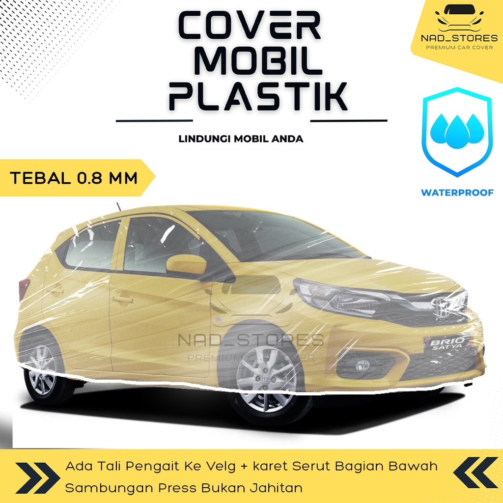 Sarung Mobil Plastik Brio Body Cover Mobil Transparan Bening Brio PE8