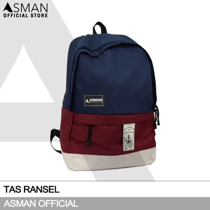 Asman Authentic - Tas Ransel Sporty Pria Wanita AT593 - Maroon