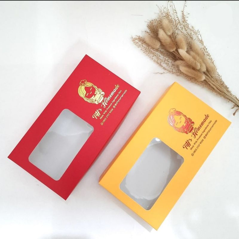 

Dus Kue - Box Brownies Kotak Kue Varian Warna dengan Logo dan Jendela UKURAN STANDAR