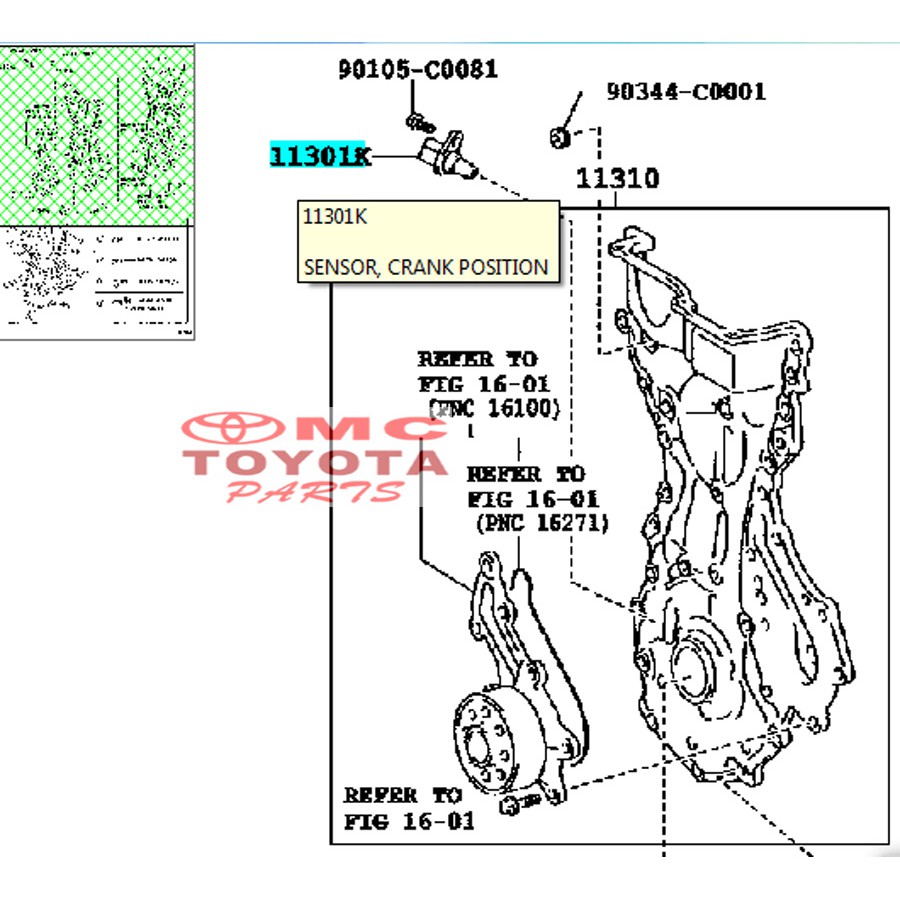 Sensor Crank Position Yaris Vios Innova Fortuner Hilux 90919-05073