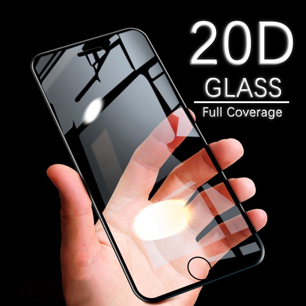 Film Pelindung Layar Tempered Glass Full Screen Curved untuk iPhone 6 i6s i7 i8 Plus x XS XR xmax 9H