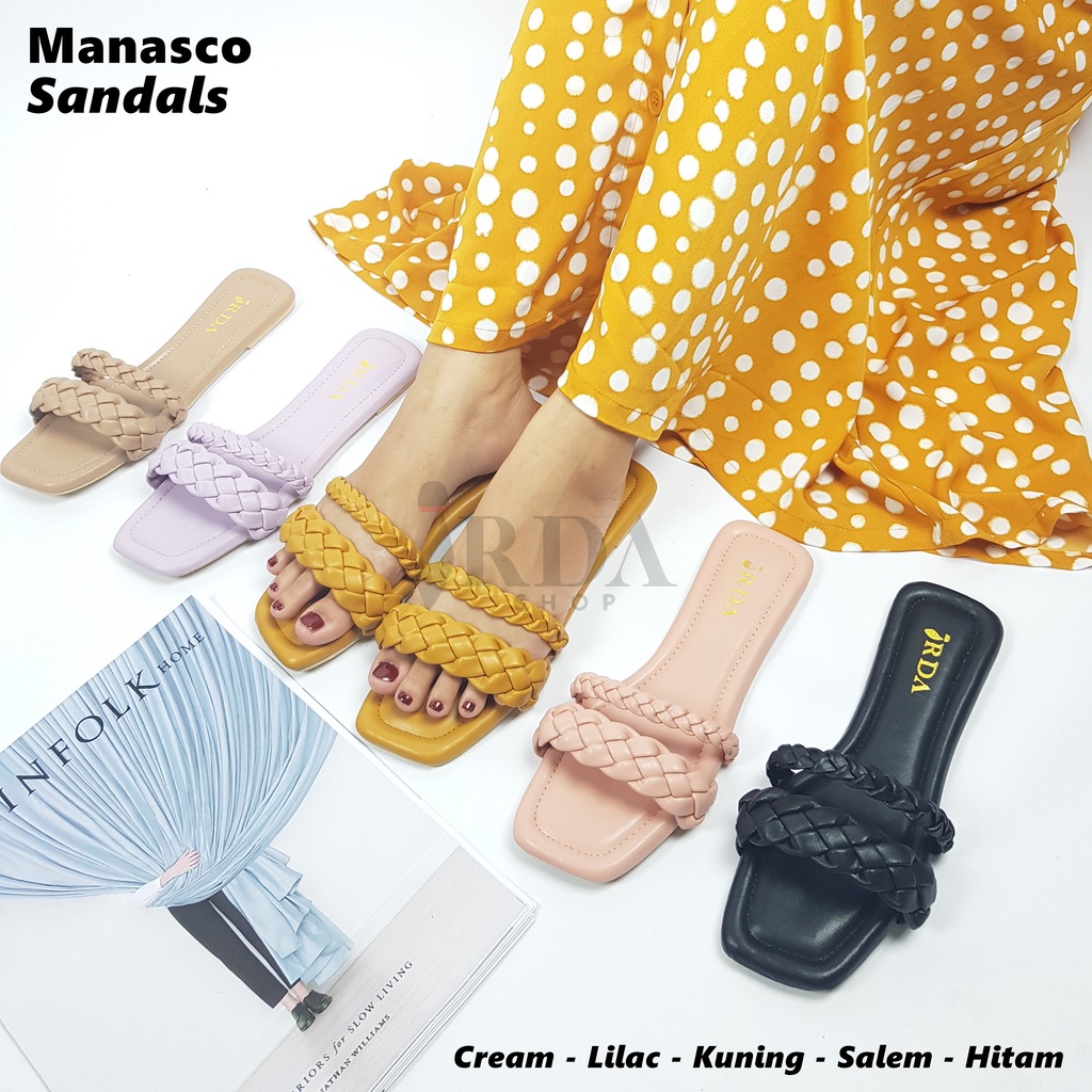 Irda - MANASCO Sandal Flat Wanita Model Kepang