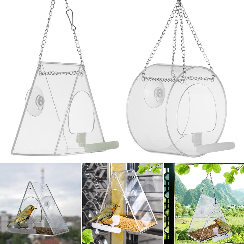 Solighter Bird Feeder House Type Adsorpsi Perspex Burung Bening Perlengkapan