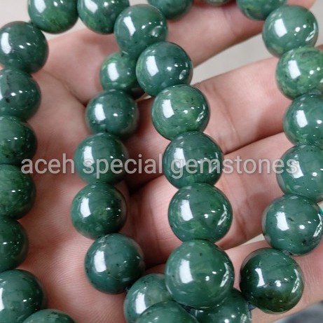 gelang tasbih giok hijau ( nephrite jade ) asli aceh bukan black jade