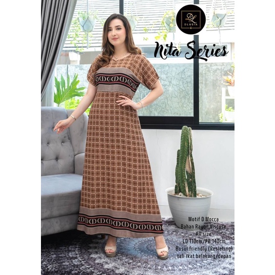 Daster Arab Dlusia NITA SERIES Dress Rayon motif Branded Original By Dlusia