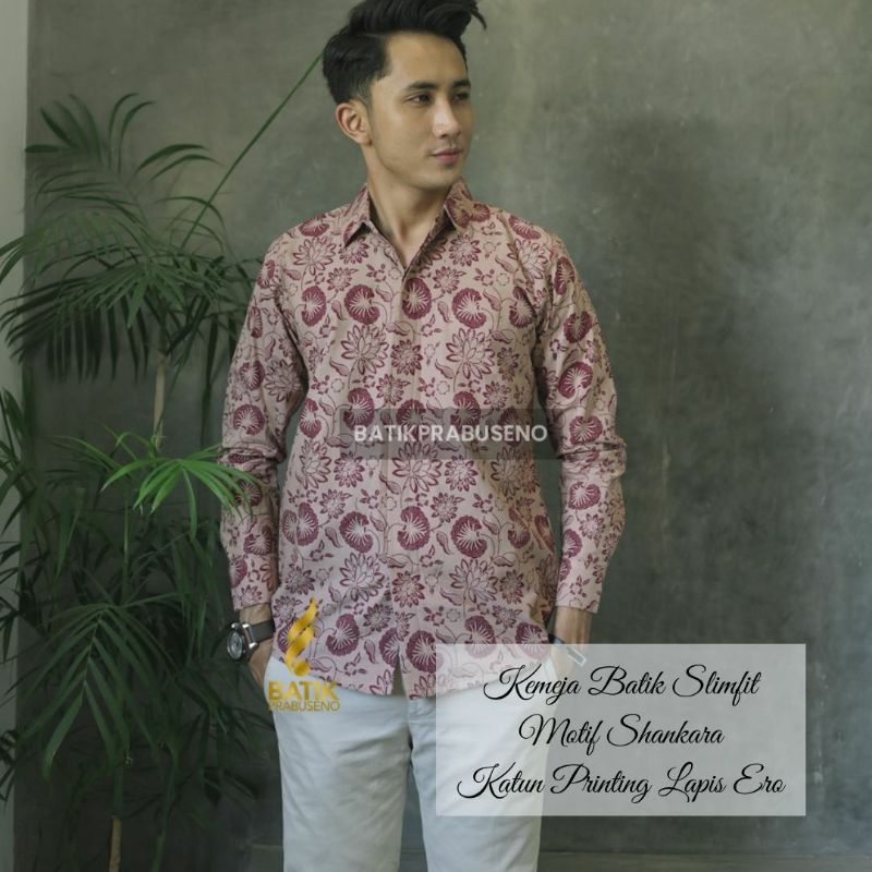 BAJU BATIK SLIMFIT KEMEJA KERJA PRIA BATIK BLOUSE BATIK BAJU KERJA BATIK WANITA ATASAN BATIK SLIMFIT
