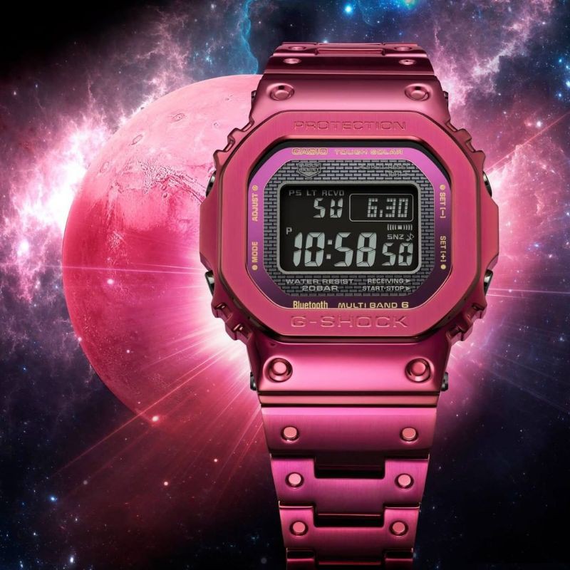 Jam Tangan Pria Merk G Shock Seri Gmw B5000 Red Original Bm Free Box Set