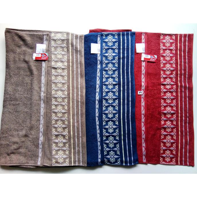 Sale Handuk Mandi / Handuk Merah Putih Motif Tua 50X100/ Handuk Murah Trendi