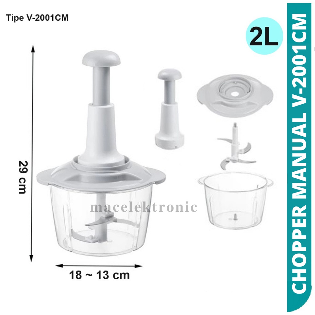 Chopper blender capsule pemotong manual tekan pencacah penggiling daging mixer adonan multi fungsi