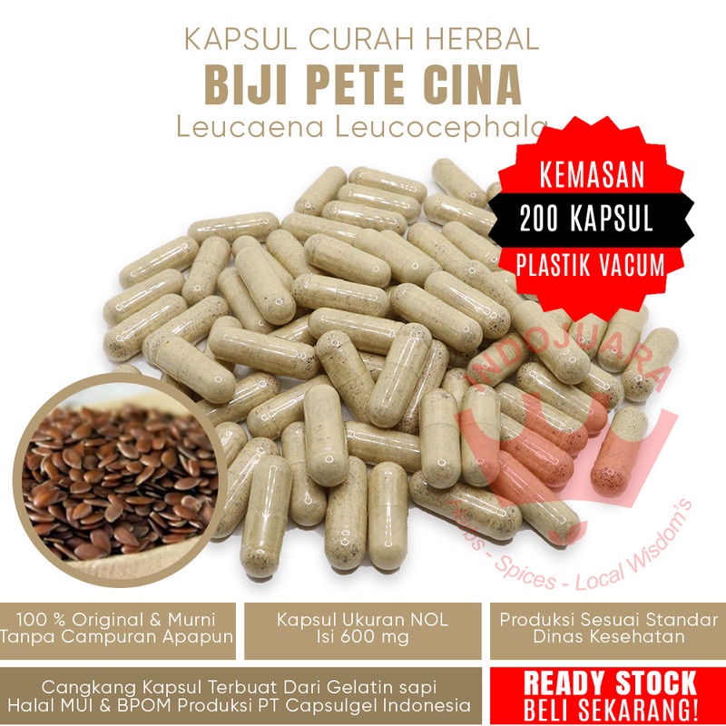 200 Kapsul PETE CINA Kapsul Herbal Pembangkit Libido Abses Paru Insomnia Herpes