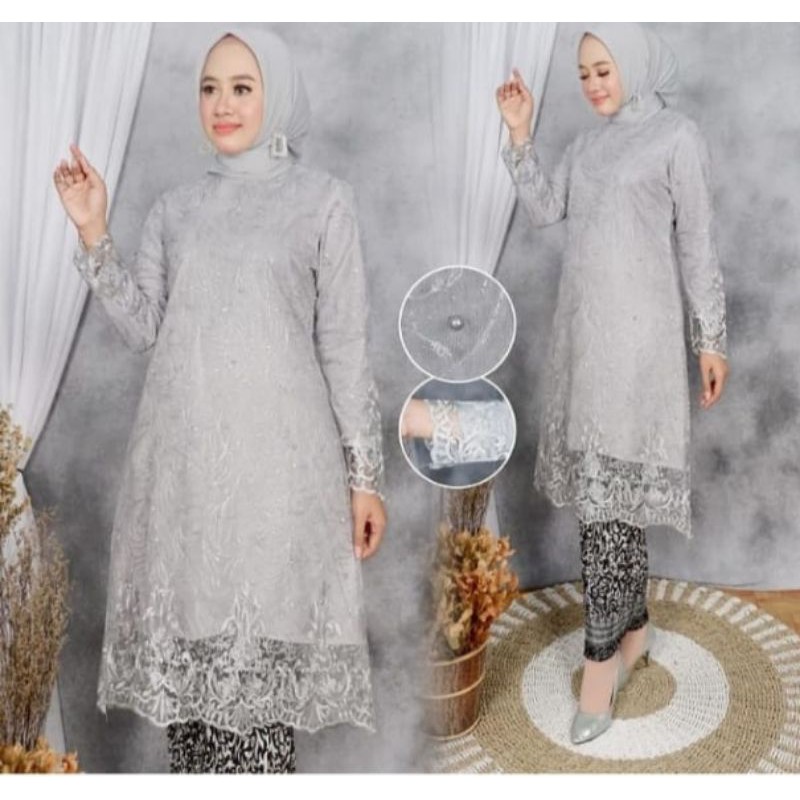 COD KEBAYA TUNIK TULE TILE JUMBO TULLE TULLE SERAGAM KEBAYA BRIDESMAIDS KEBAYA WISUDA MINT UNGU TARO ABU-3