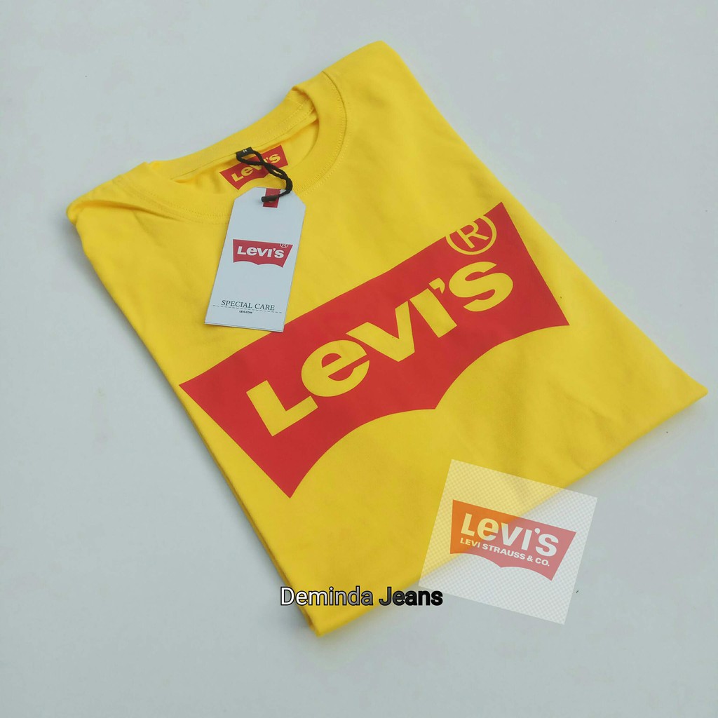 Kaos Pendek Oblong Pria Wanita Logo Levi Reguler Size M L XL XXL Terbaru 2023