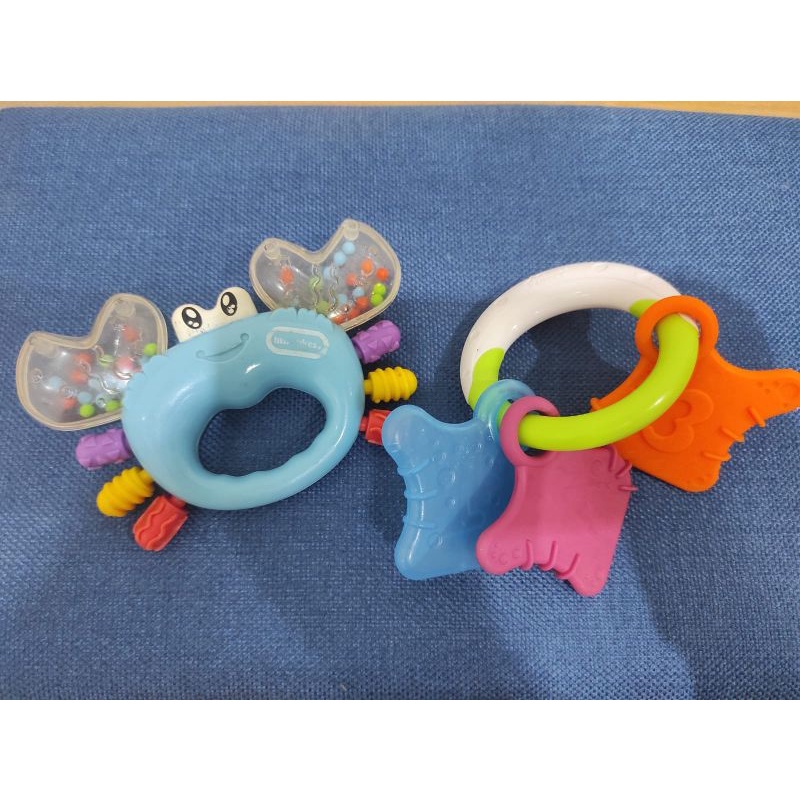 Preloved TrioTeether Gigitan Anak Bayi Tommee Tippee Cool Massage & Rattle Crab Little Tikes