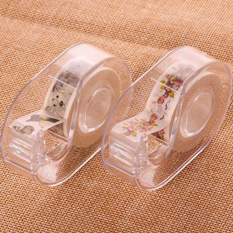 1Pc 1.5cm Cutter Washi Desktop Paper Tape Dispenser Roll Holder Storage Hot New