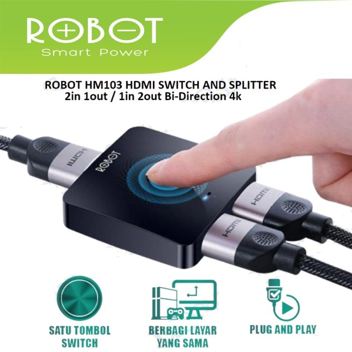 ROBOT HM103 HDMI Switch &amp; Splitter 2in 1out / 1in 2out