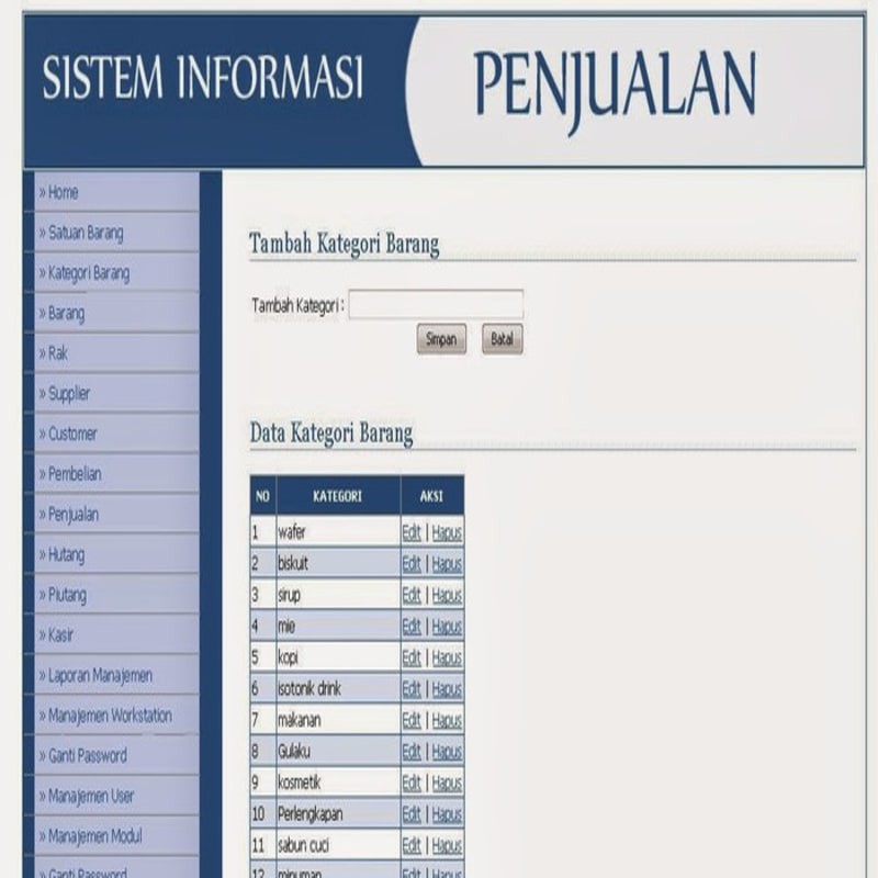 Aplikasi web Penjualan kasir POS PHP MYSQL (Source code)