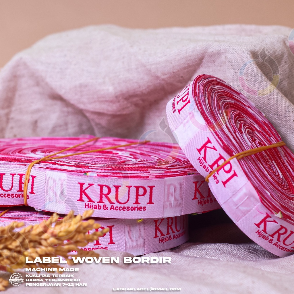 

label woven 1,3x5cm / woven bordir / woven rajut / woven damask / woven