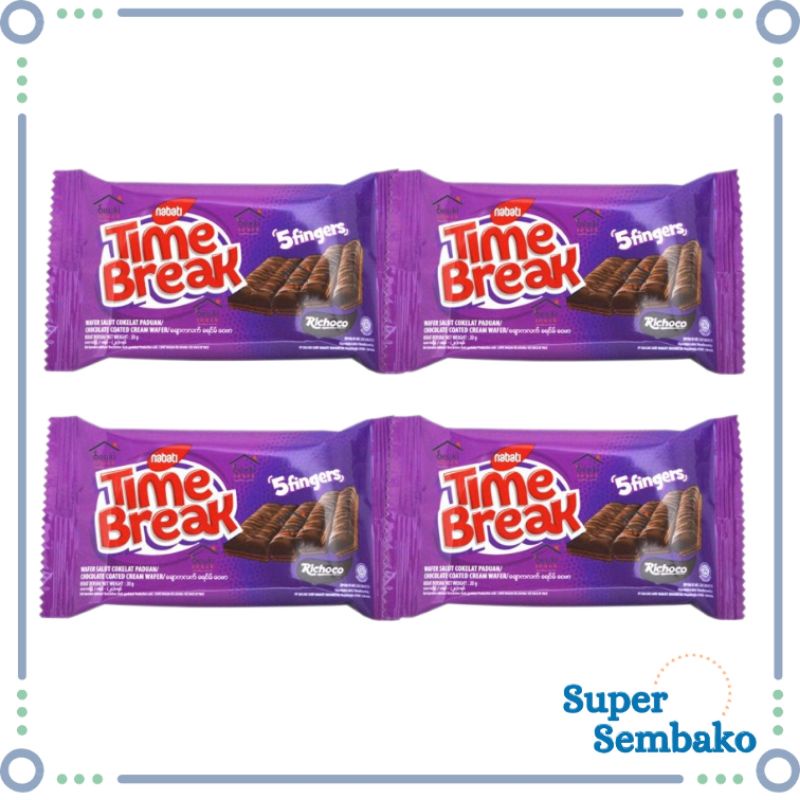 SNACK WAFER SALUT COKELAT TIME BREAK NABATI COKLAT 20g RENCENG ISI 10 BUNGKUS