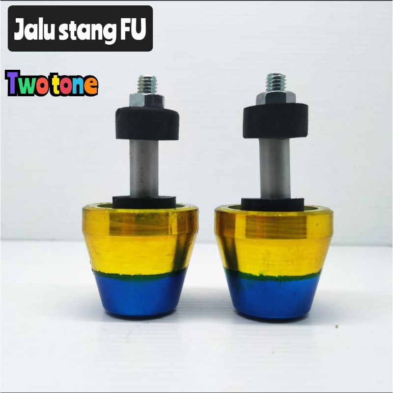 Jalu Stang Aluminium Gold blue 2tone model santria Fu