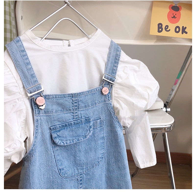 CHUBBI 76 Dress Anak Perempuan Overall Jeans Pita