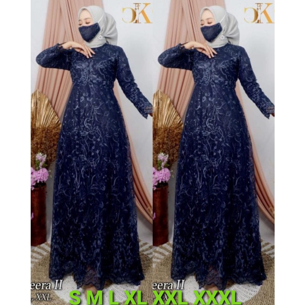 {TERMURAH}GAMIS AMIRA SERAGAM WARNA NAVY/GAMIS BLUKAT MUTIARA BUSUI/GAMIS BLUKAT BUSUI PESTA