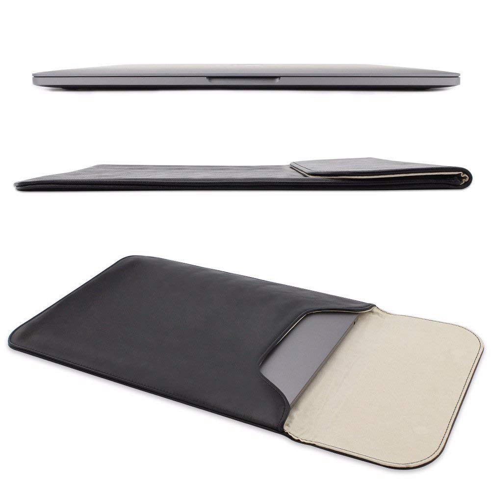 Tas Laptop Sleeve Case For Macbook Air 13 inch Leather Waterproof - Black