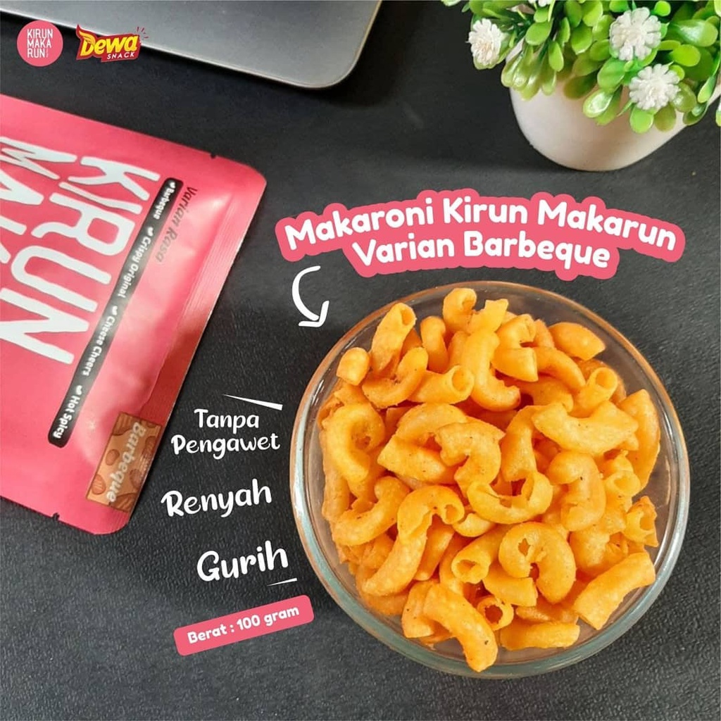 Kirun Makarun | Makanan Ringan | Makaroni Bantet Kirun Makarun Varian Rasa Crispy Original 100gr