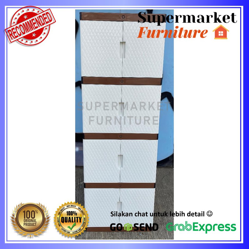 LEMARI PLASTIK RENATA MINI 4 SUSUN / LEMARI PLASTIK SERBA GUNA 4 SUSUN