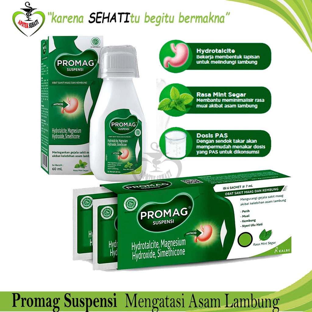 Promag Suspensi Sirup Obat Sakit Maag Kembung Asam Lambung