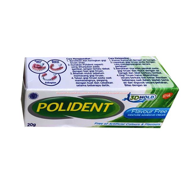 Polident Complete Comfort Adhensive 20gr Krim Lem Perkat Gigi Palsu Gigi Tiruan