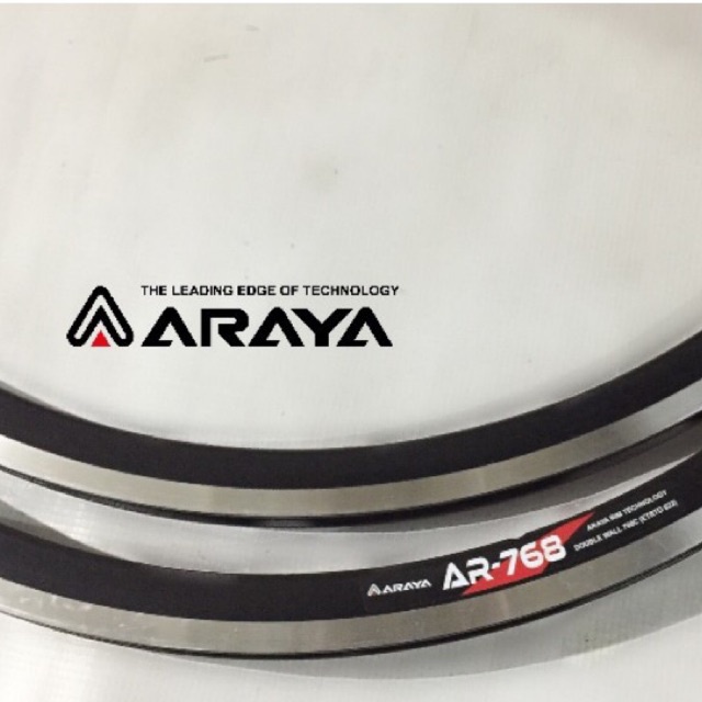 VELG RIMS SEPEDA 700C ALLOY DOUBLE WALL ARAYA SA-768 BLACK BRAKELINE Hole 32