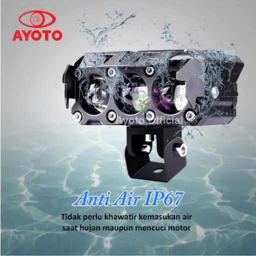 Lampu Tembak Lampu Sorot Motor Mobil Ayoto F05 3 Mata Original