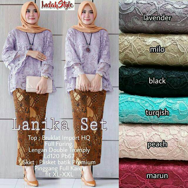 Setelan brukat jumbo - lanika set