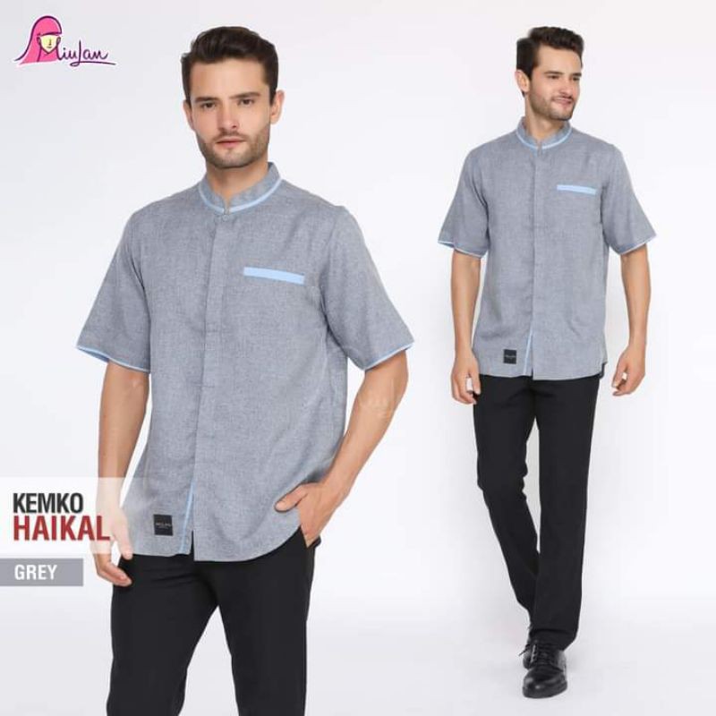 COD Kemko Haikal Miulan Atasan Dewasa Pria Kemeja Koko Lengan Pendek Terbaru