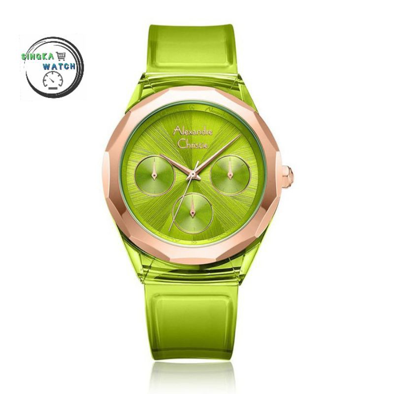 JAM TANGAN CEWEK ALEXANDRE CHTISTIE AC ORIGINAL SERI 2808BF HIJAU