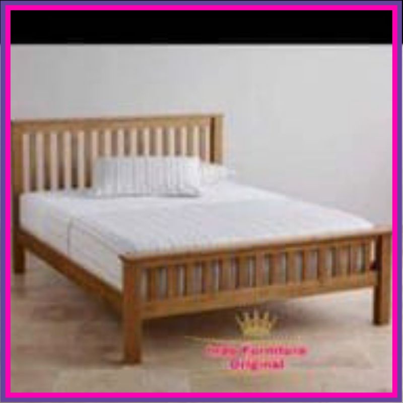 Dipan minimalis/ ranjang bale - tempat tidur dewasa kayu bengkirai Kalimantan