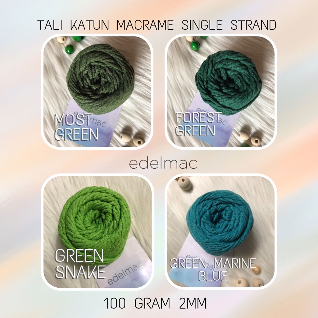 Tali Benang Katun Macrame edelmac 2mm Single Strand Colorful Part II