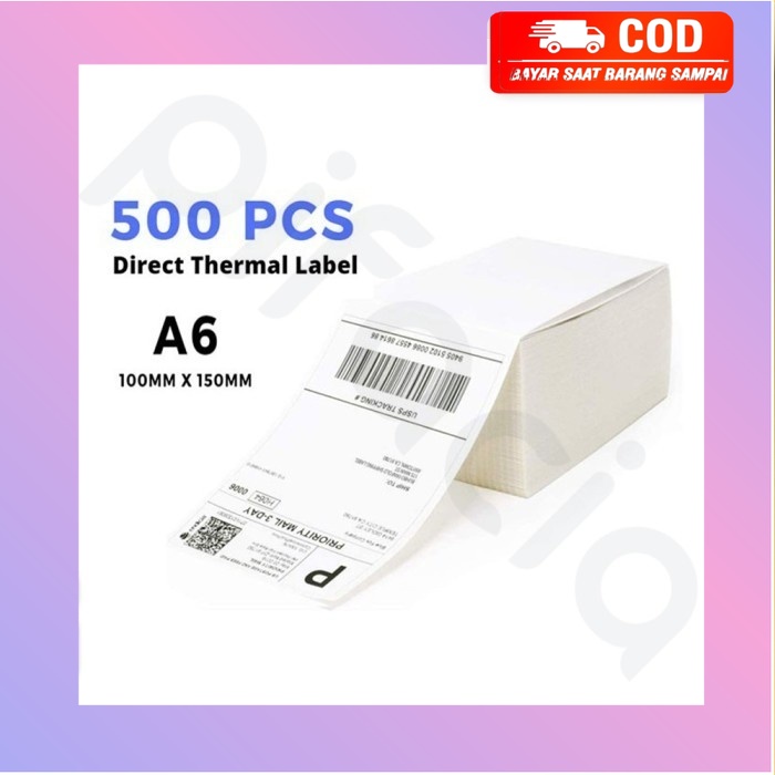 

Kertas Stiker Label Thermal Resi Pengiriman Barcode 10x15cm mm A6 - 500 PCS (STACK)
