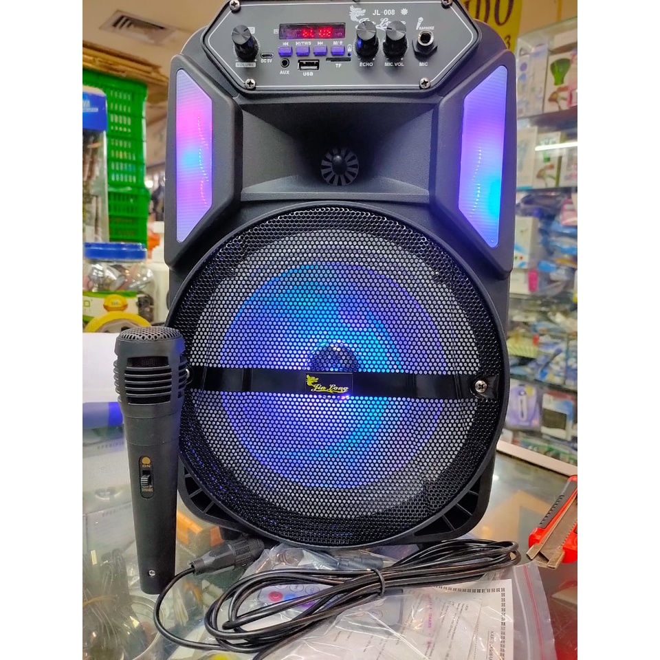 Speaker Bluetooth Karaoke Fleco F-8606/JL-008/F-8608 8,5 Inch Gratis Microphone Super Bass /Salon Aktif