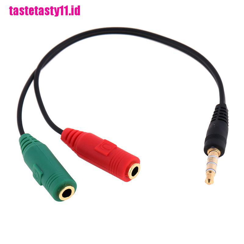 Kabel splitter y audio stereo 3.5mm male Ke 2 female headphone mic