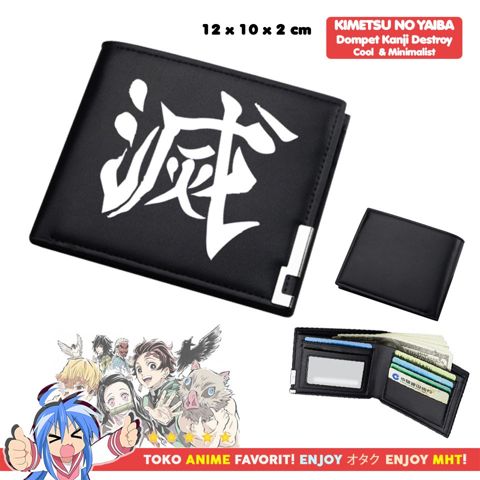 Dompet Anime Kimetsu no Yaiba Demon Slayer Destroy Kanji Minimalis