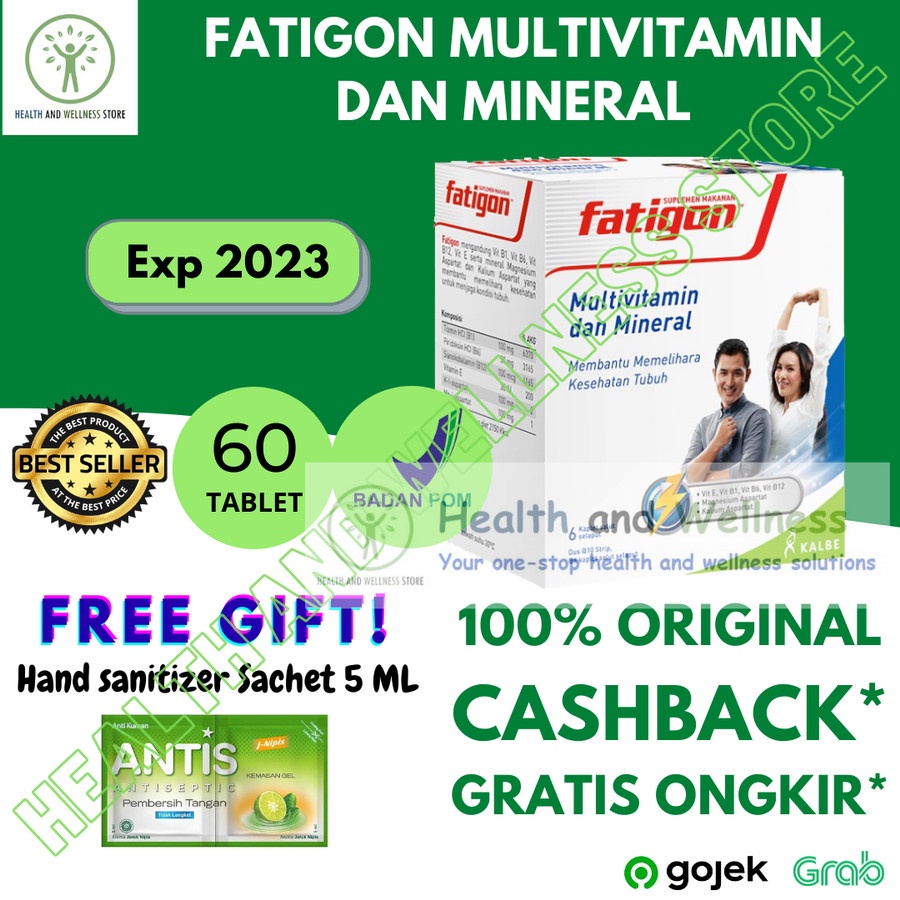 Jual FATIGON MULTIVITAMIN DAN MINERAL 1 STRIP 10 KAPLET VITAMIN DEWASA